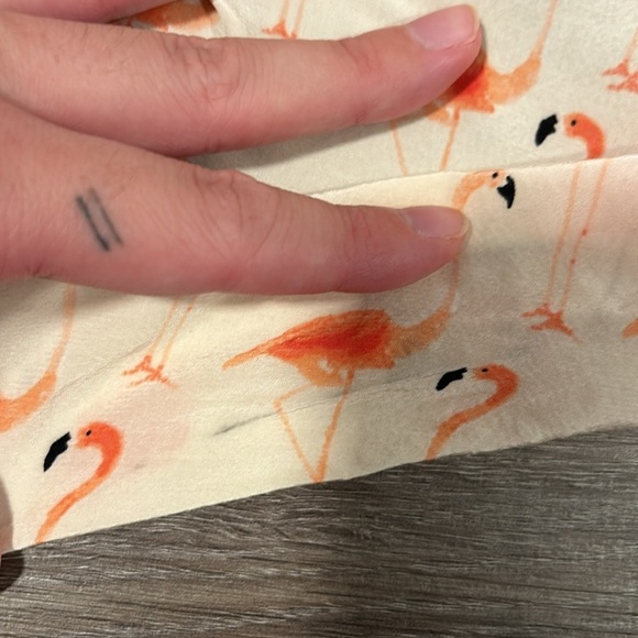 Kate Spade Flamingo Novelty Print 54% Silk Blend Dress Pockets Tropical Size 4 - Picture 8 of 8